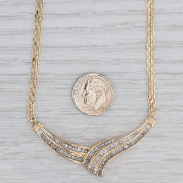 095ctw diamond v necklace 10k yellow gold 1675 bismarck chain 9381