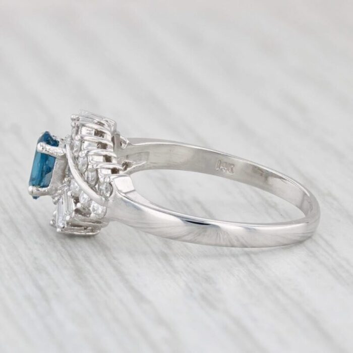 095ctw london blue topaz diamond ring 14k white gold size 75 engagement spark 2224