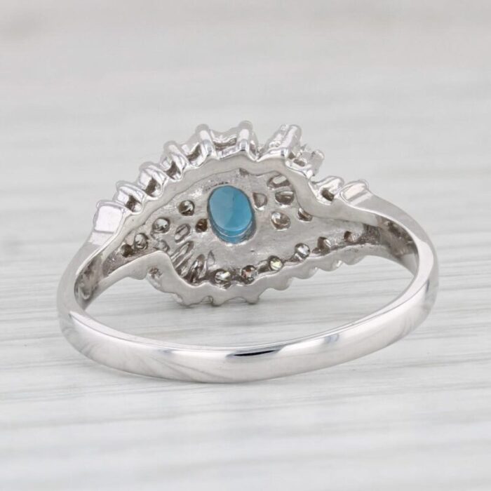 095ctw london blue topaz diamond ring 14k white gold size 75 engagement spark 6084