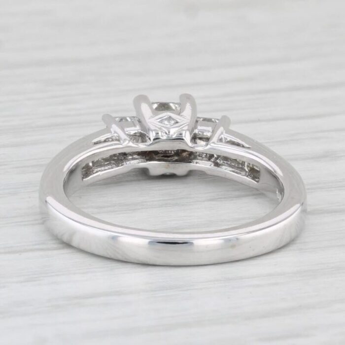 095ctw princess diamond engagement ring 14 white gold size 675 3 stone 0533