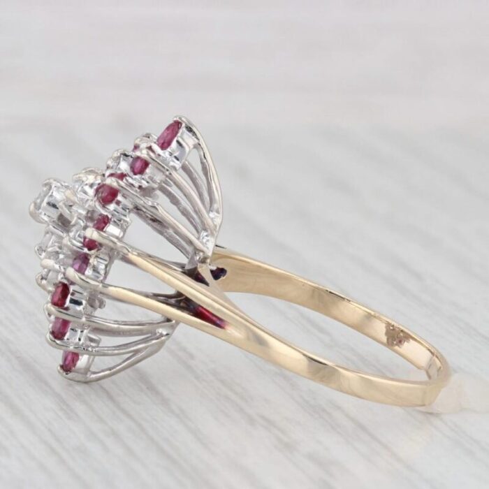 103ctw diamond cluster ruby halo ring 14k yellow gold size 775 4149