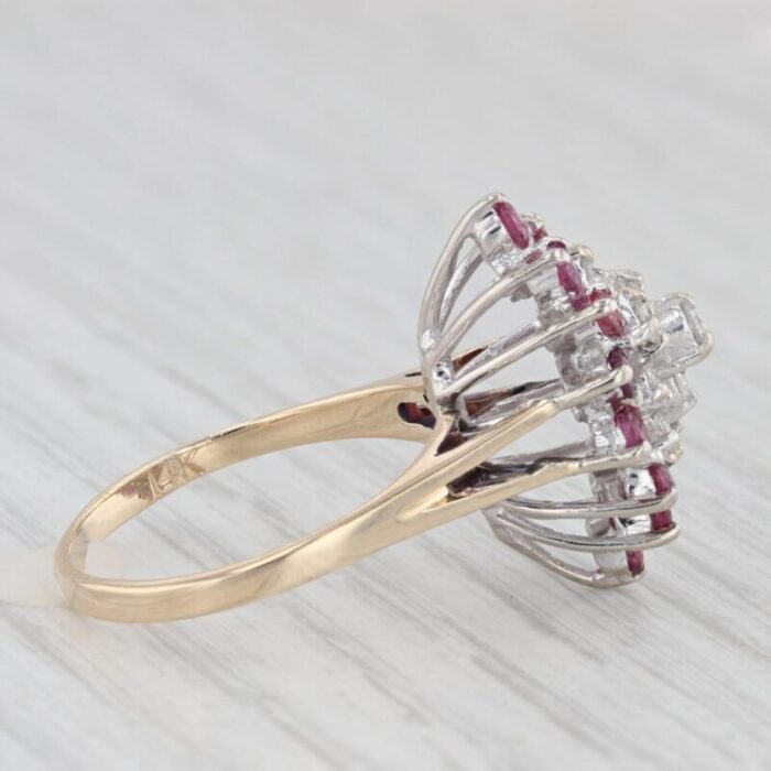 103ctw diamond cluster ruby halo ring 14k yellow gold size 775 8231