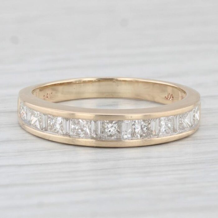 105ctw channel set diamond wedding band 14k yellow gold size 875 stackable 0322