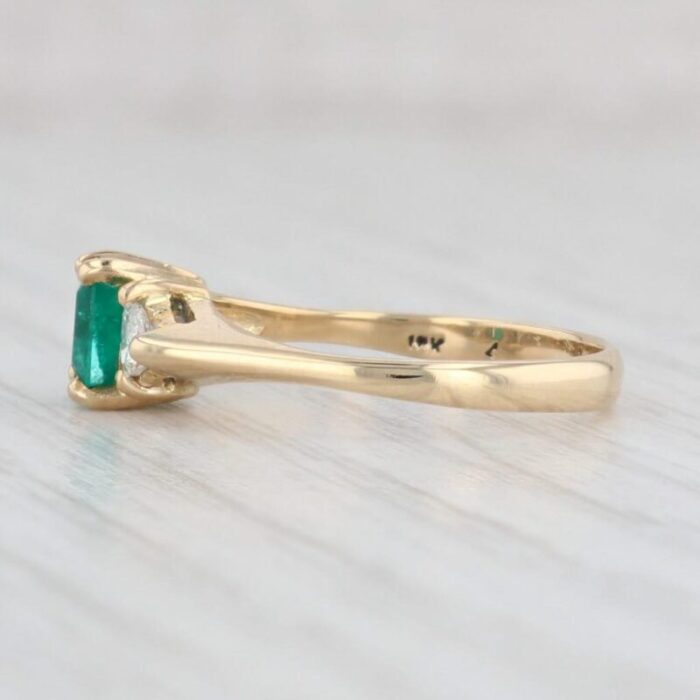 105ctw emerald diamond ring 18k yellow gold size 75 emerald cut 1370