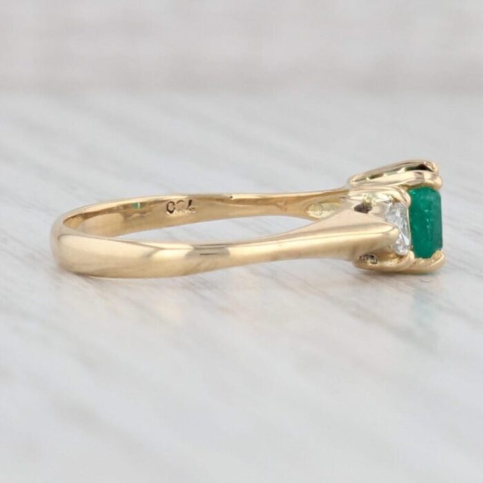 105ctw emerald diamond ring 18k yellow gold size 75 emerald cut 8298