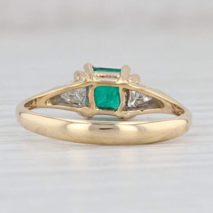 105ctw emerald diamond ring 18k yellow gold size 75 emerald cut 9967