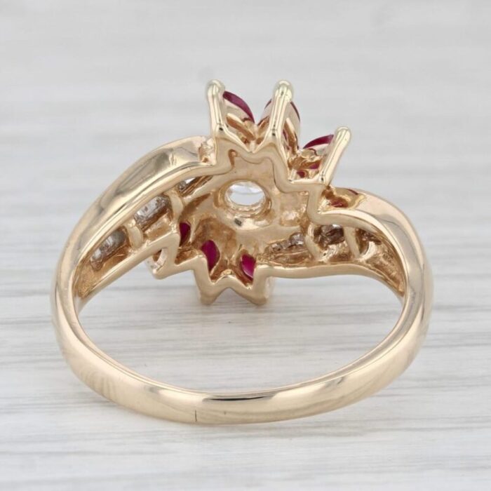 105ctw ruby diamond ring 14k yellow gold size 775 bypass 5580