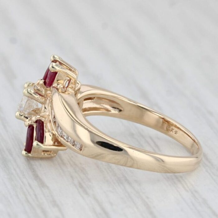 105ctw ruby diamond ring 14k yellow gold size 775 bypass 8695