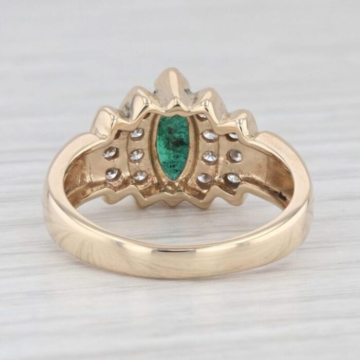 107ctw marquise emerald diamond ring 14k yellow gold size 775 5567