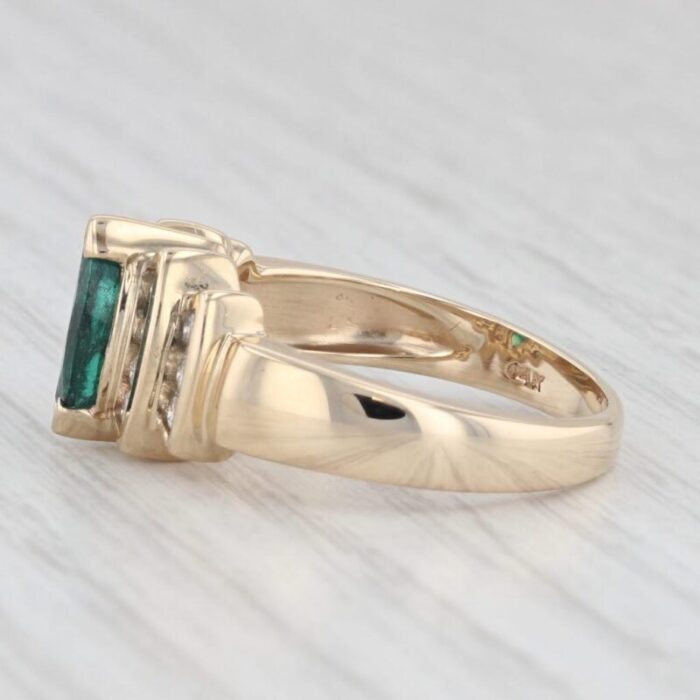 107ctw marquise emerald diamond ring 14k yellow gold size 775 7206