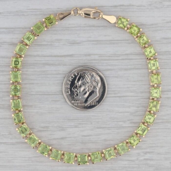 1160ctw peridot 14k yellow gold tennis bracelet 775 2059