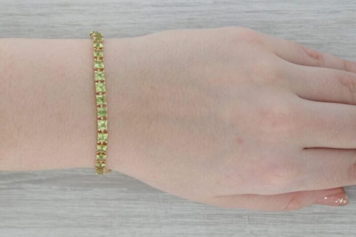 1160ctw peridot 14k yellow gold tennis bracelet 775 7293