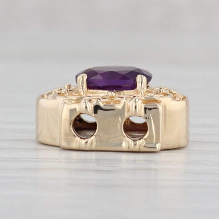 120ct oval amethyst slide charm 14k yellow gold vintage richard kelin 7468