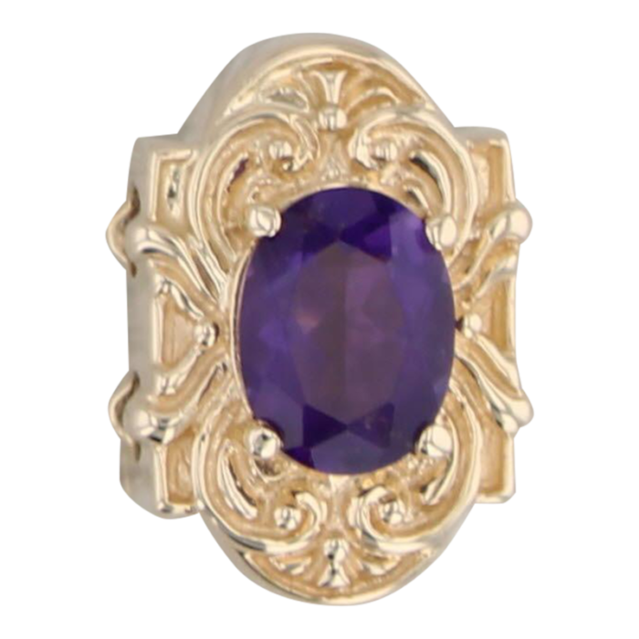 120ct oval amethyst slide charm 14k yellow gold vintage richard kelin 9473