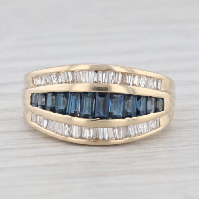 120ctw blue sapphire diamond ring 14k yellow gold size 7 town and country 3290