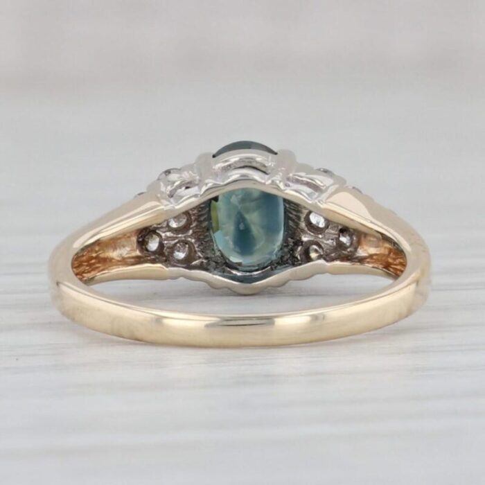 120ctw oval blue sapphire diamond ring 14k yellow gold size 525 5914