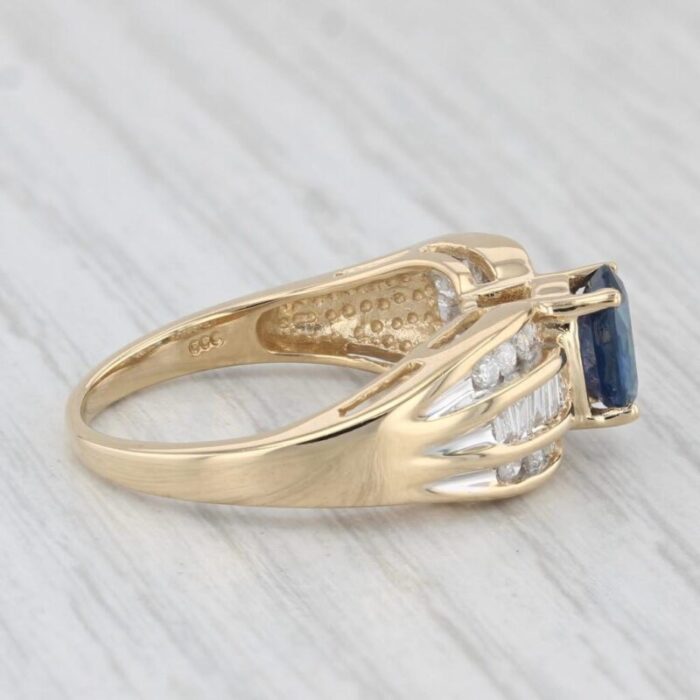 121ctw oval blue sapphire diamond ring 18k yellow gold size 65 2205