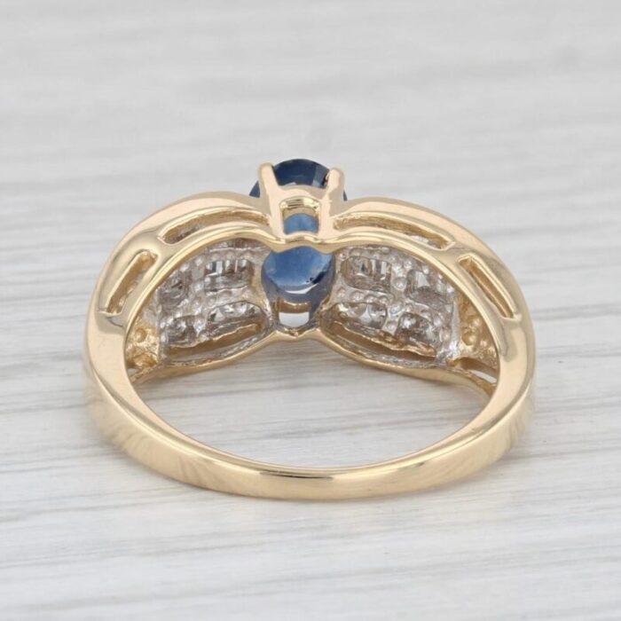 121ctw oval blue sapphire diamond ring 18k yellow gold size 65 8653