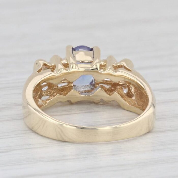 125 ctw tanzanite diamond baguette 14k yellow gold size 625 ring 8464