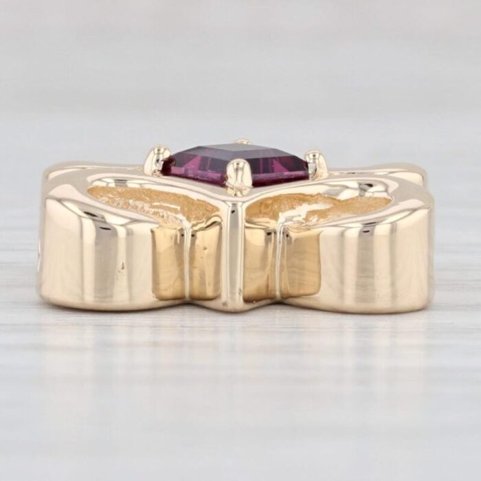 125ct rhodolite garnet slide charm 14k yellow gold vintage january birthstone 4906