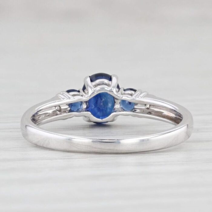 128ctw brilliant blue oval sapphire ring 14k white gold size 55 0556