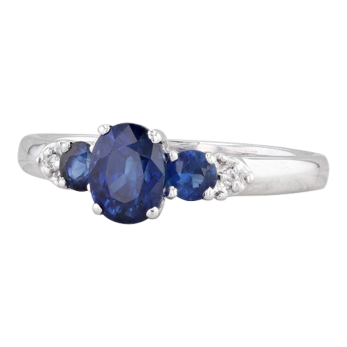 128ctw brilliant blue oval sapphire ring 14k white gold size 55 5502