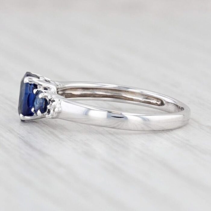 128ctw brilliant blue oval sapphire ring 14k white gold size 55 7155