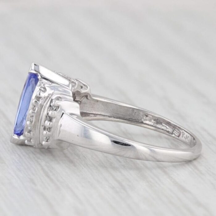 137ctw marquise tanzanite diamond ring 14k white gold size 7 4103