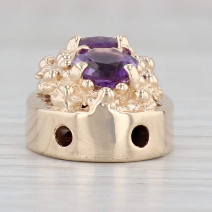 140ctw amethyst slide charm 14k yellow gold february birthstone 2578