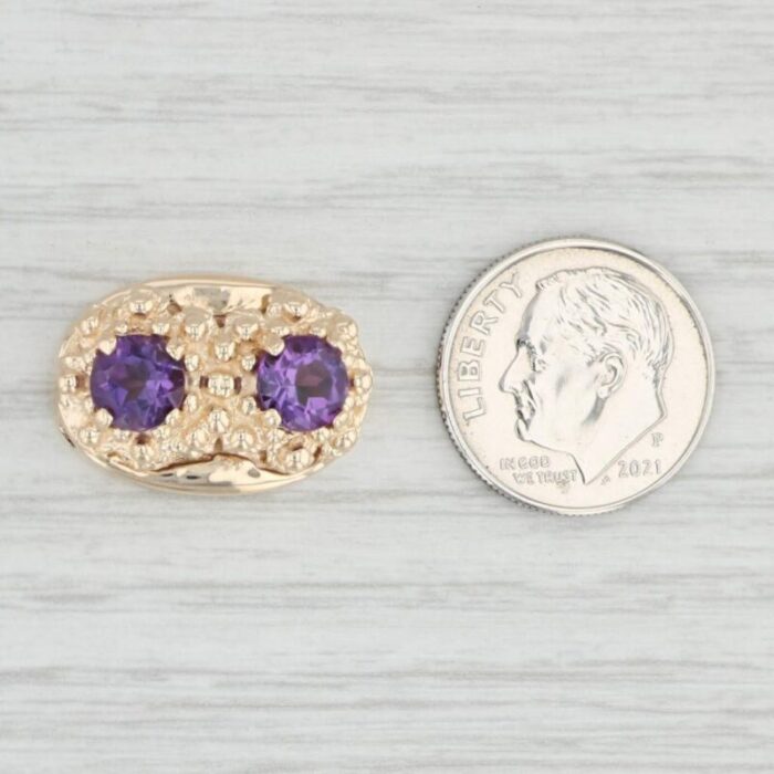 140ctw amethyst slide charm 14k yellow gold february birthstone 3615