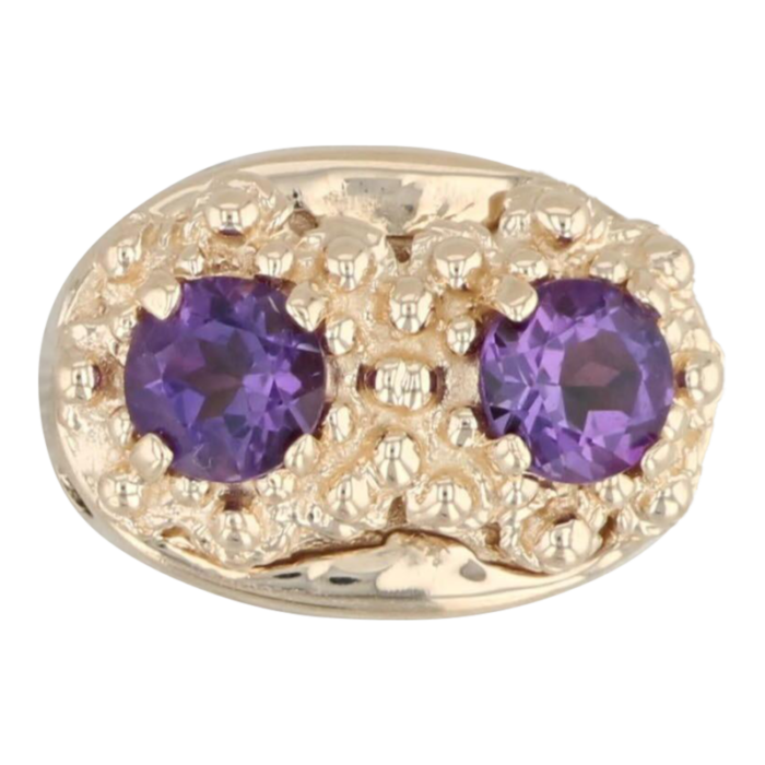 140ctw amethyst slide charm 14k yellow gold february birthstone 8664