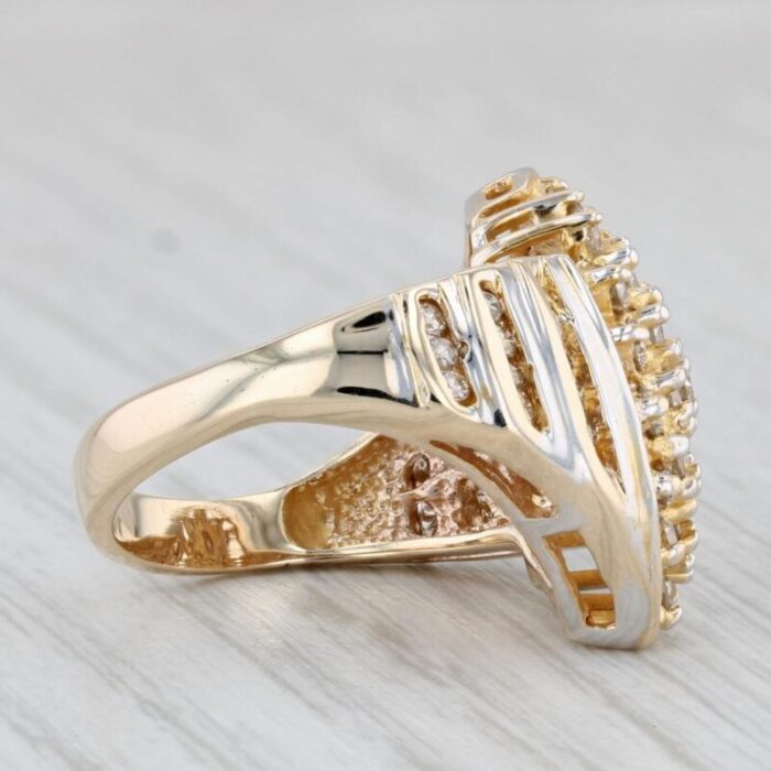 140ctw diamond cluster cocktail ring 10k yellow gold size 675 1432