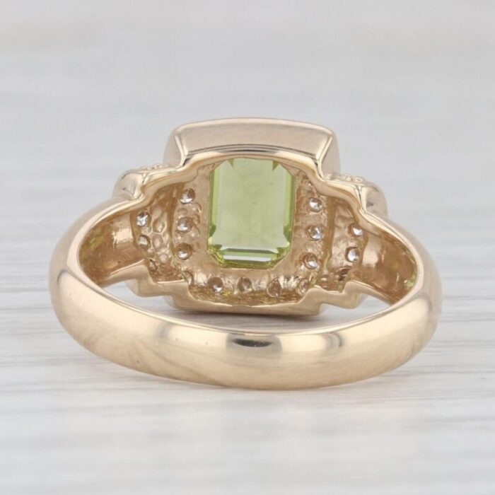 140ctw peridot diamond halo ring 14k yellow gold size 7 engagement 4958