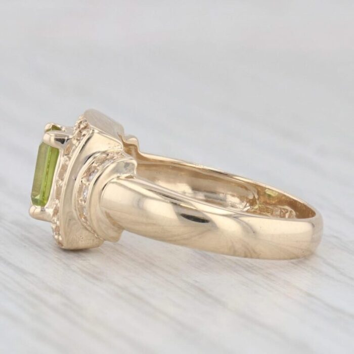 140ctw peridot diamond halo ring 14k yellow gold size 7 engagement 5937