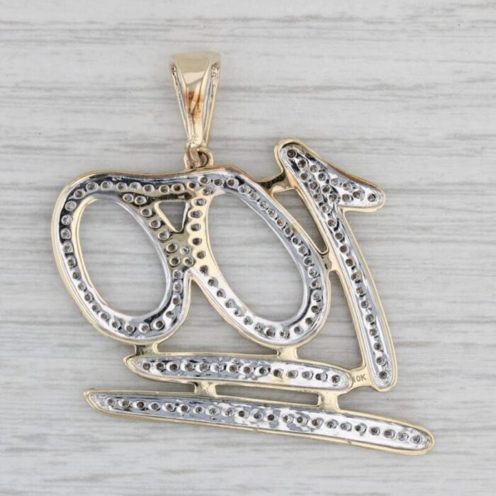 150ctw diamond 100 pendant 10k yellow gold statement 2234