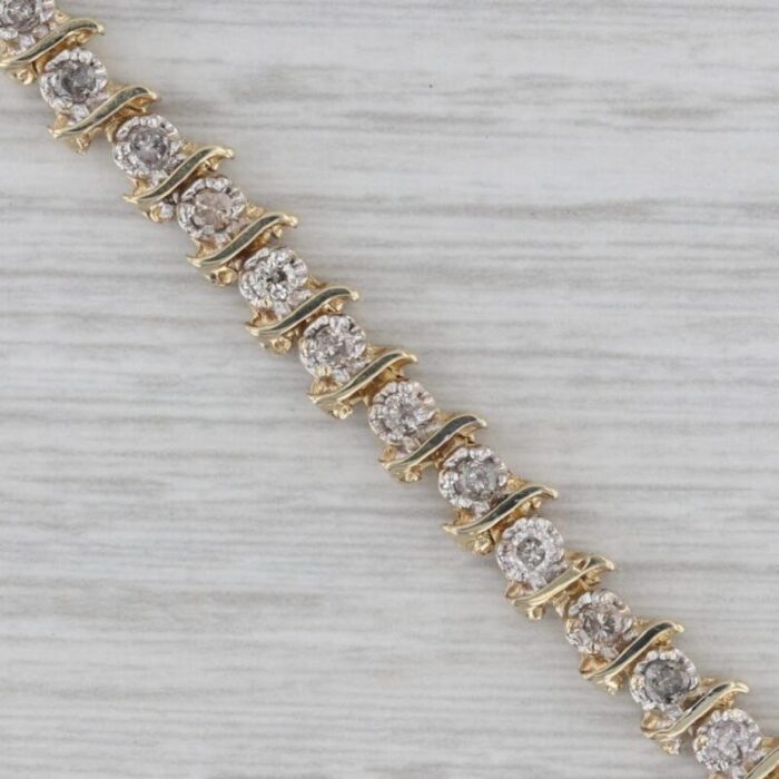 150ctw diamond tennis bracelet 10k yellow gold 725 6787