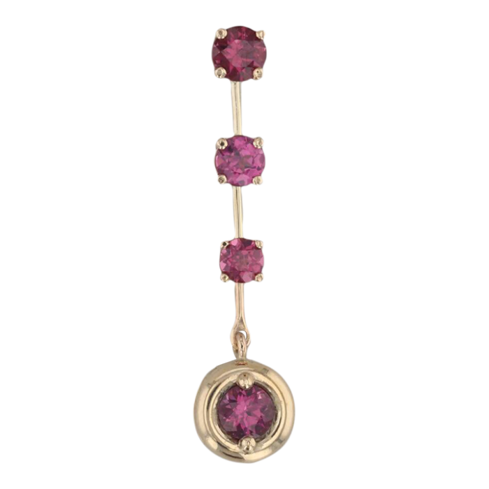 150ctw pink sapphire journey drop pendant 14k yellow gold 0272