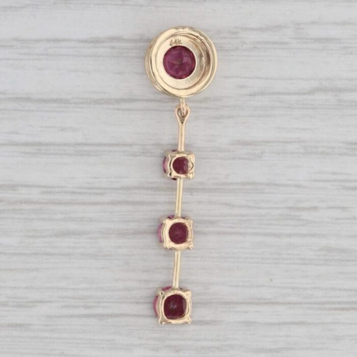 150ctw pink sapphire journey drop pendant 14k yellow gold 2462