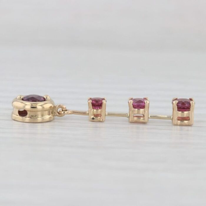 150ctw pink sapphire journey drop pendant 14k yellow gold 6036