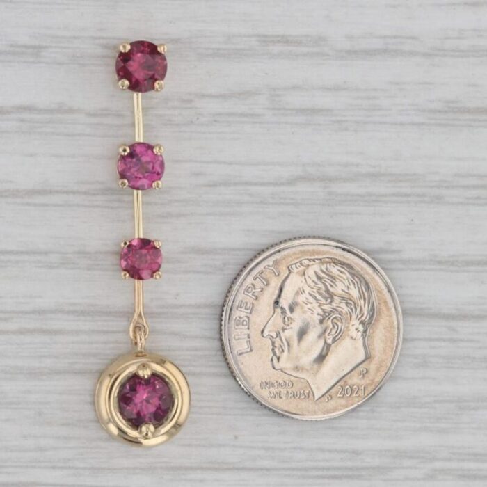 150ctw pink sapphire journey drop pendant 14k yellow gold 7149