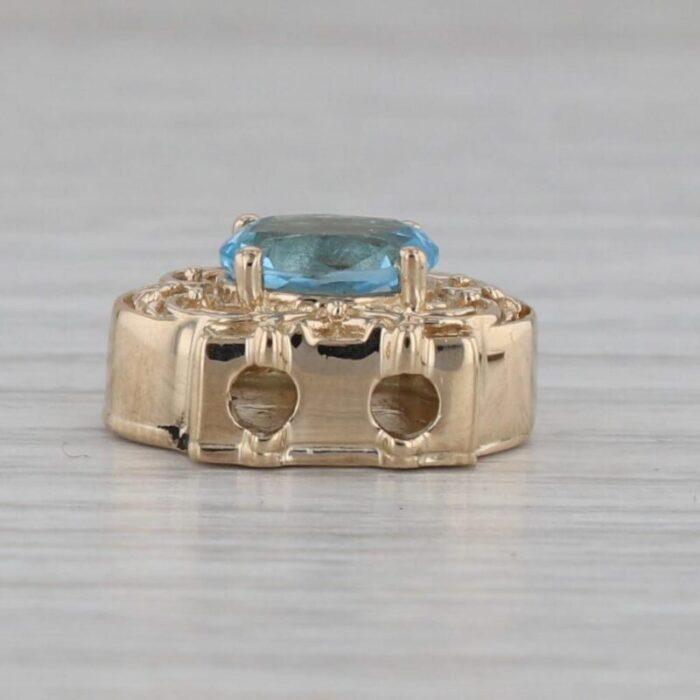 160ct blue topaz slide bracelet charm 14k yellow gold vintage richard klein 1169