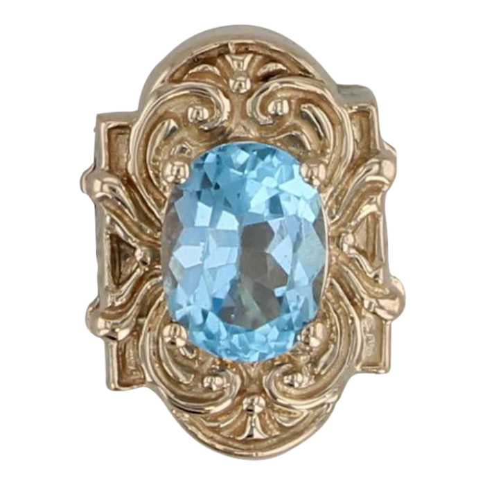 160ct blue topaz slide bracelet charm 14k yellow gold vintage richard klein 1786