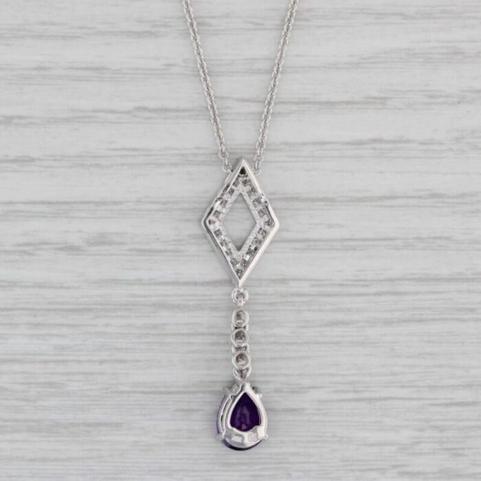 161ctw amethyst diamond pendant necklace 14k gold 17 cable chain necklace 6073