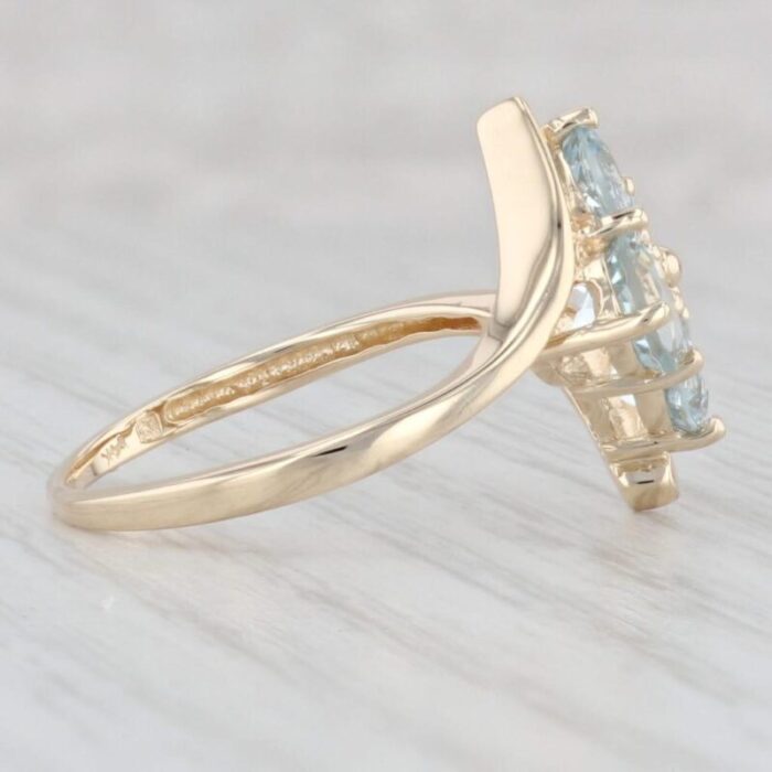 174ctw aquamarine cluster ring 14k yellow gold size 8 march birthstone 1506