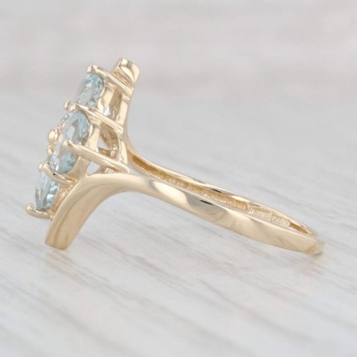 174ctw aquamarine cluster ring 14k yellow gold size 8 march birthstone 3014