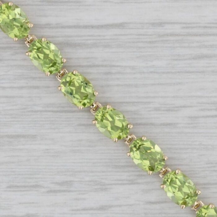 1750ctw peridot tennis bracelet 14k yellow gold 725 5mm 0886