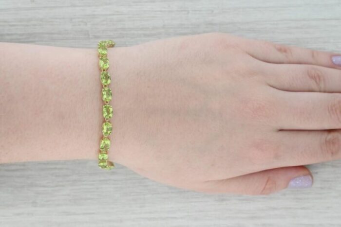 1750ctw peridot tennis bracelet 14k yellow gold 725 5mm 1353