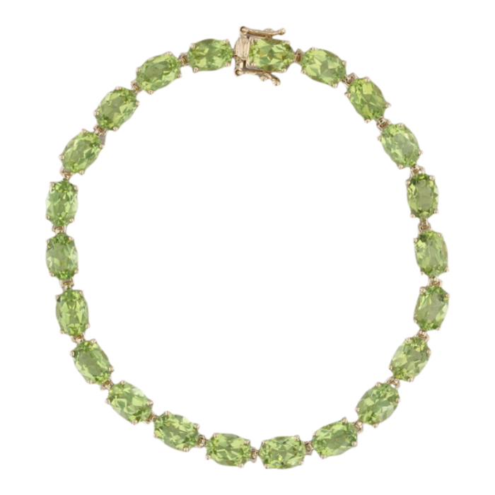 1750ctw peridot tennis bracelet 14k yellow gold 725 5mm 3154