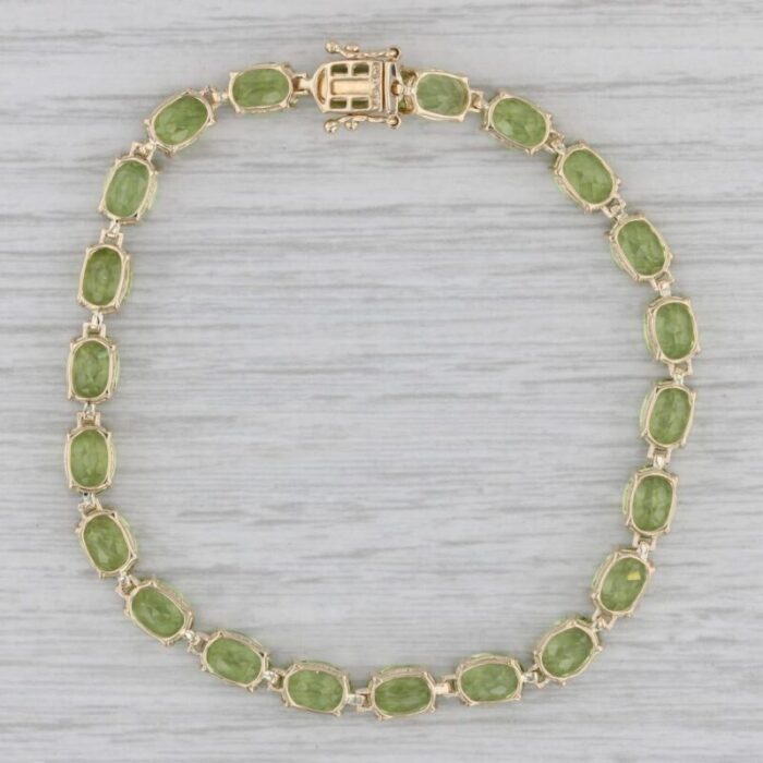 1750ctw peridot tennis bracelet 14k yellow gold 725 5mm 9087