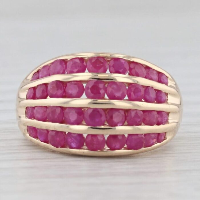 175ctw ruby cluster ring 14k yellow gold size 6 0905